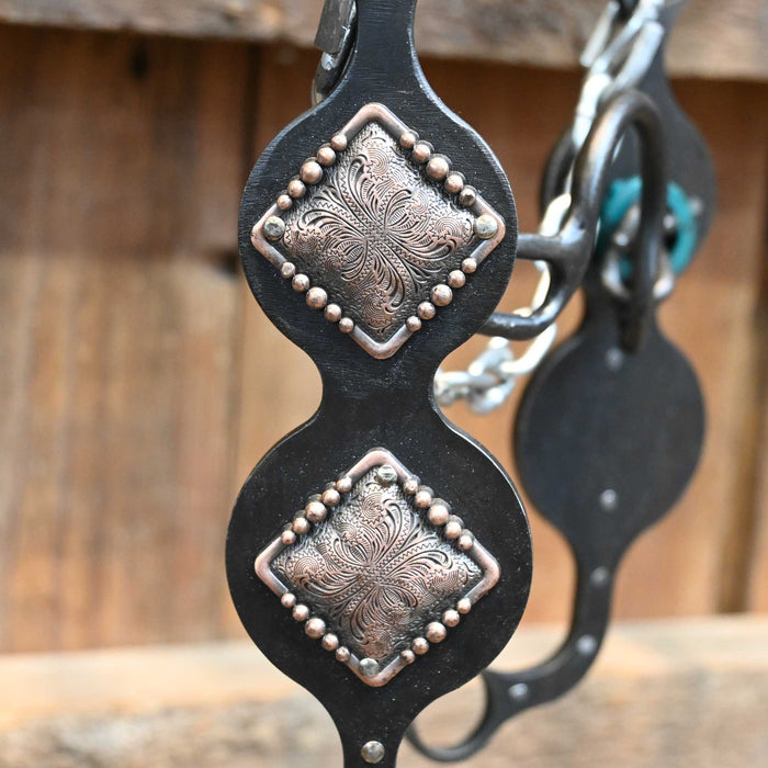 Paul Petska Ported Chain Bit w/ Square Copper Conchos