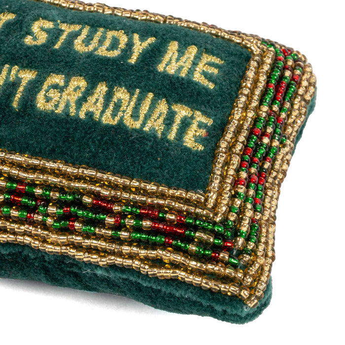 Beaded Pillow Ornament - Don't Study Me