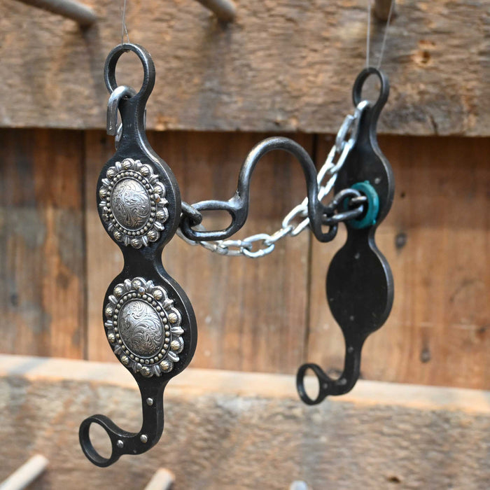 Paul Petska Ported Chain Bit w/ Silver Conchos