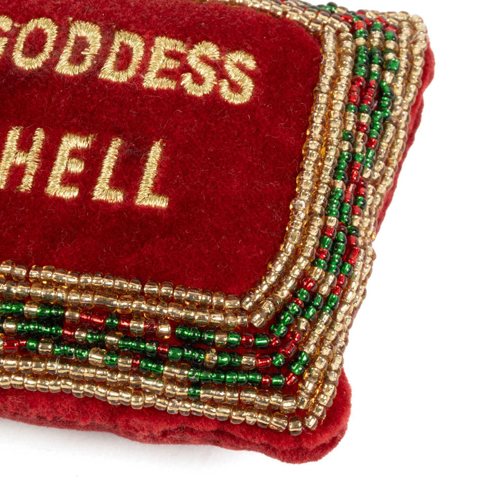 Beaded Pillow Ornament - Half Goddess