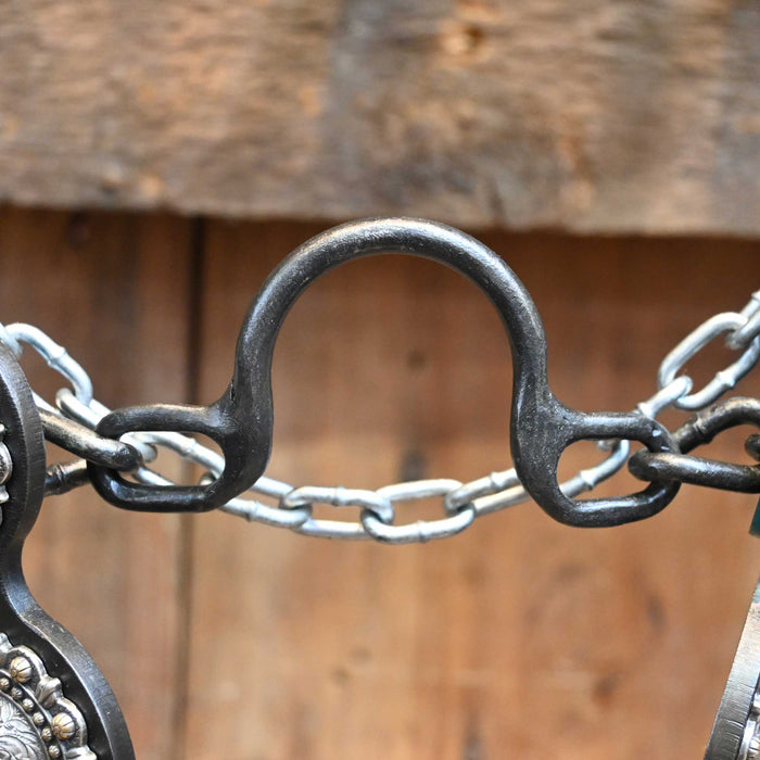 Paul Petska Ported Chain Bit w/ Silver Conchos