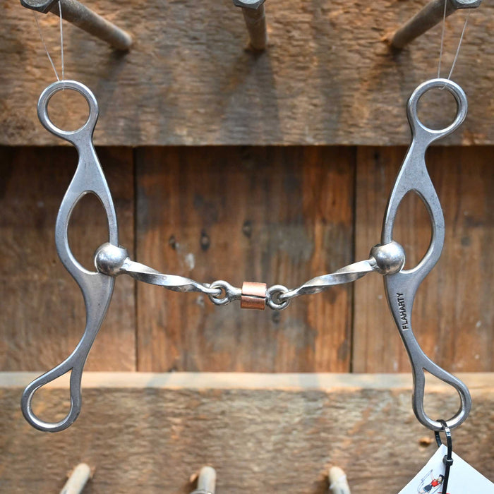Flaharty Jewel Slow Twist Dogbone with Copper Roller Gag Bit Tack - Bits Flaharty