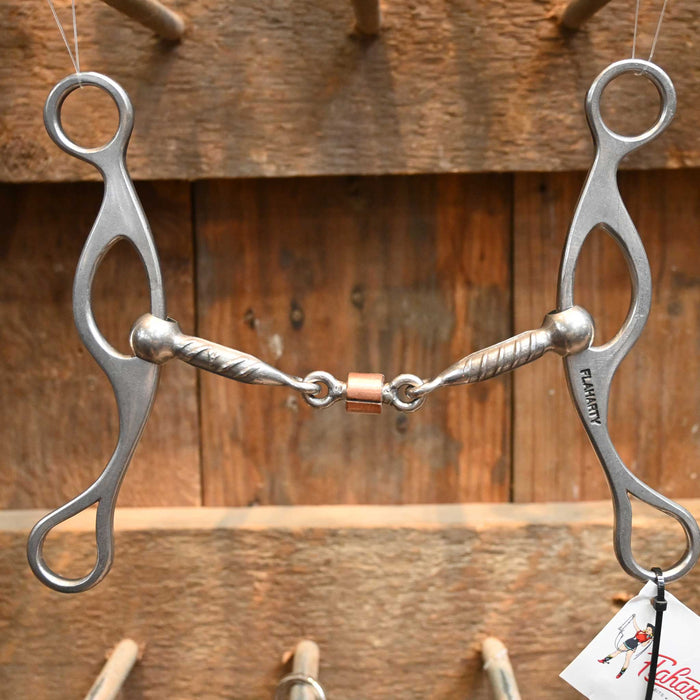 Flaharty Jewel Rebar Dogbone w/ Copper Roller Gag Bit Tack - Bits Flaharty