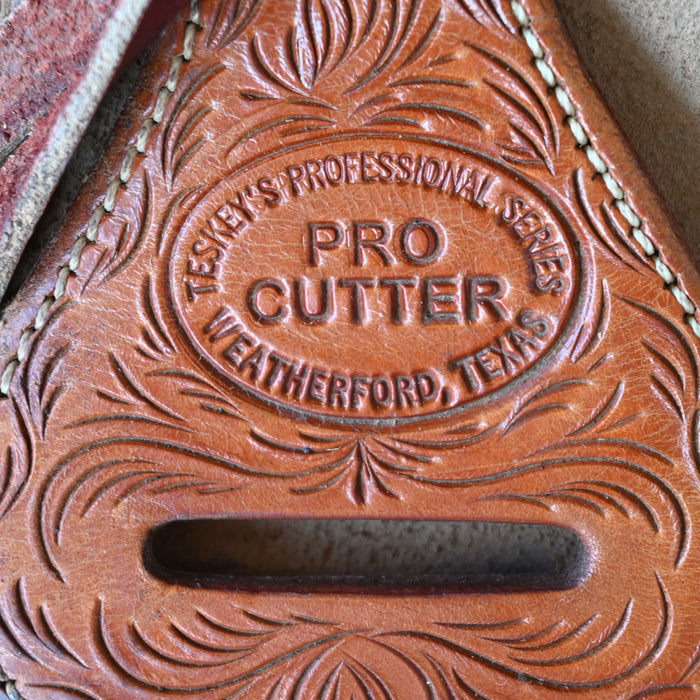 15.5" USED TESKEY'S PRO CUTTER RANCH CUTTER SADDLE Saddles - Used Teskey's Saddlery