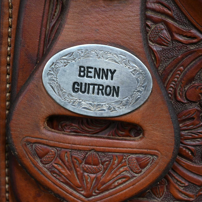 16.5" USED BOB'S CUSTOM BENNY GUITRON COW HORSE SADDLE