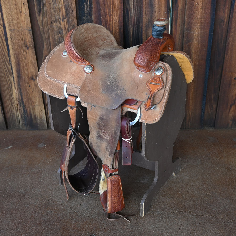 15" USED TESKEY'S ROPING SADDLE