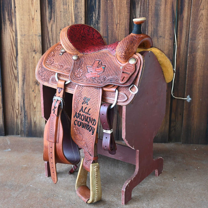 14.5" USED TESKEY'S TEAM ROPING SADDLE
