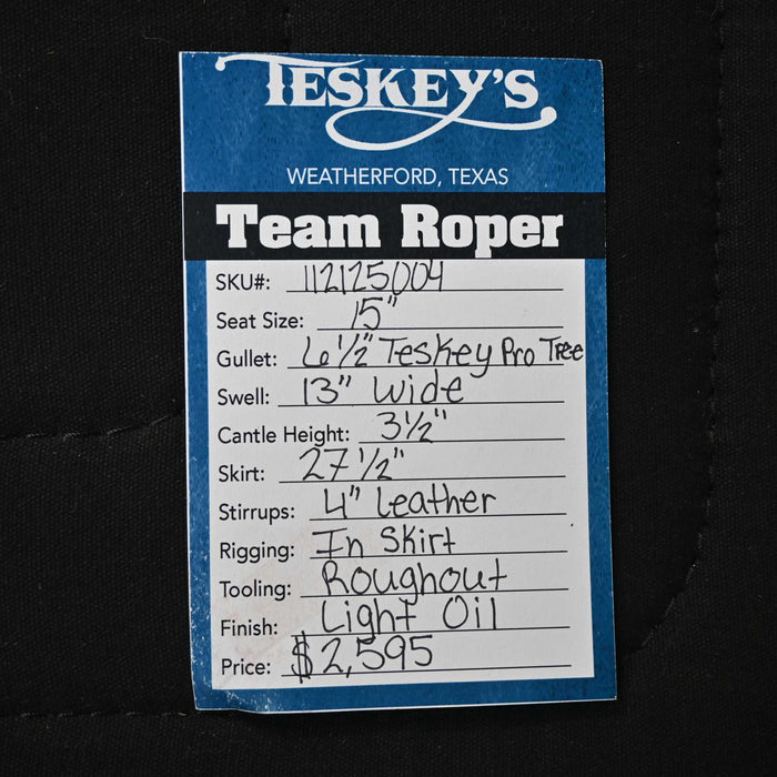 15" TESKEY'S TEAM ROPING SADDLE
