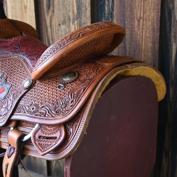 14.5" USED TESKEY'S TEAM ROPING SADDLE