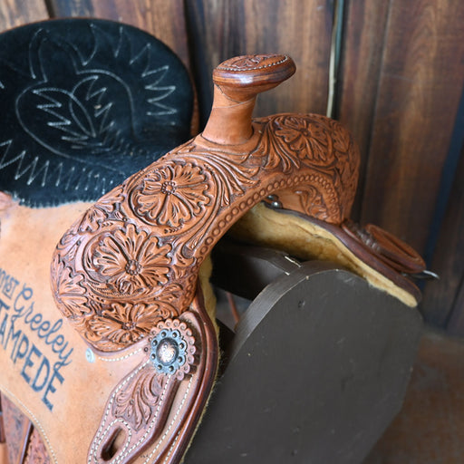 14.5" USED TEXAS SADDLERY BARREL SADDLE Saddles - Used Texas Saddlery