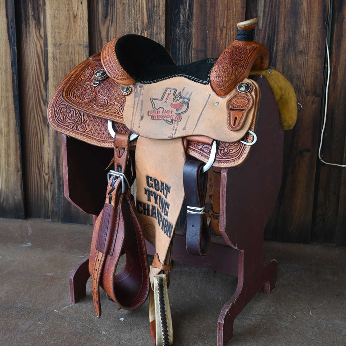 14.5" USED TESKEY'S CALF ROPING SADDLE