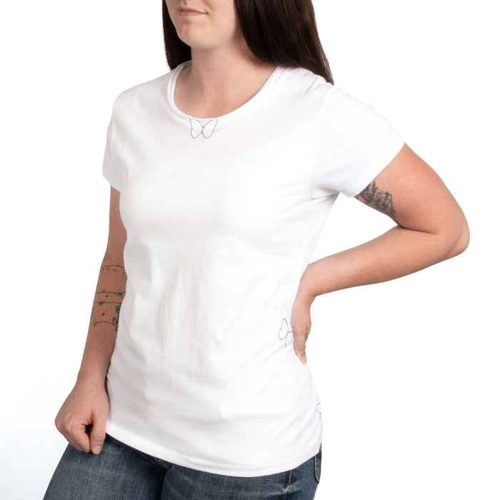 Catherine Gee Embroidered Butterfly Tee
