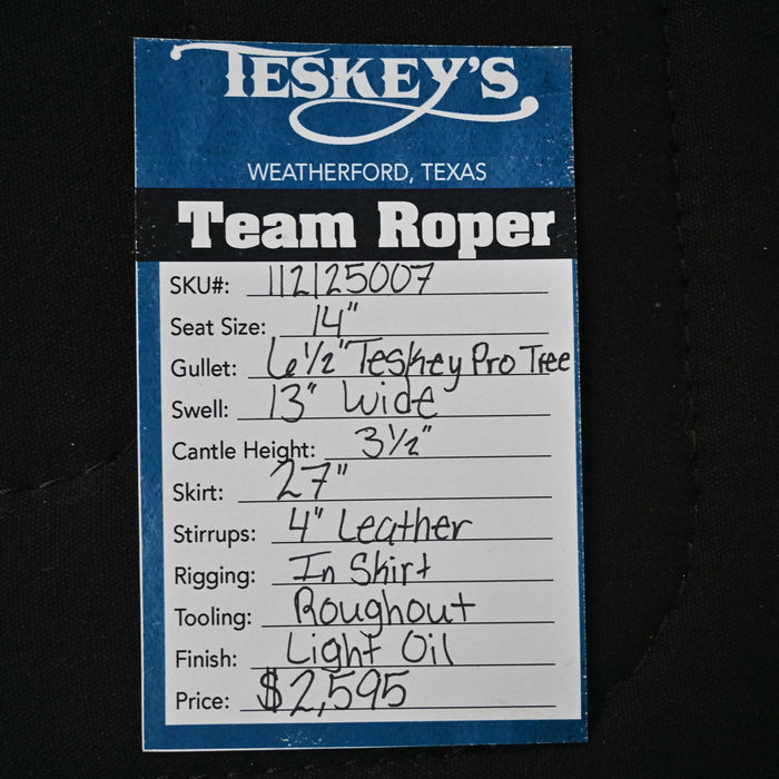 14" TESKEY'S TEAM ROPING SADDLE