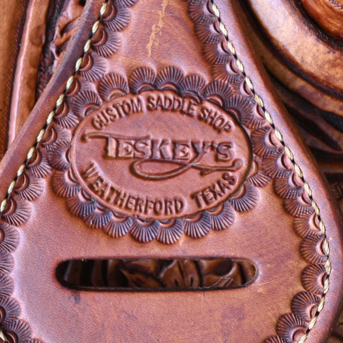 14.5" USED TESKEY'S TEAM ROPING SADDLE