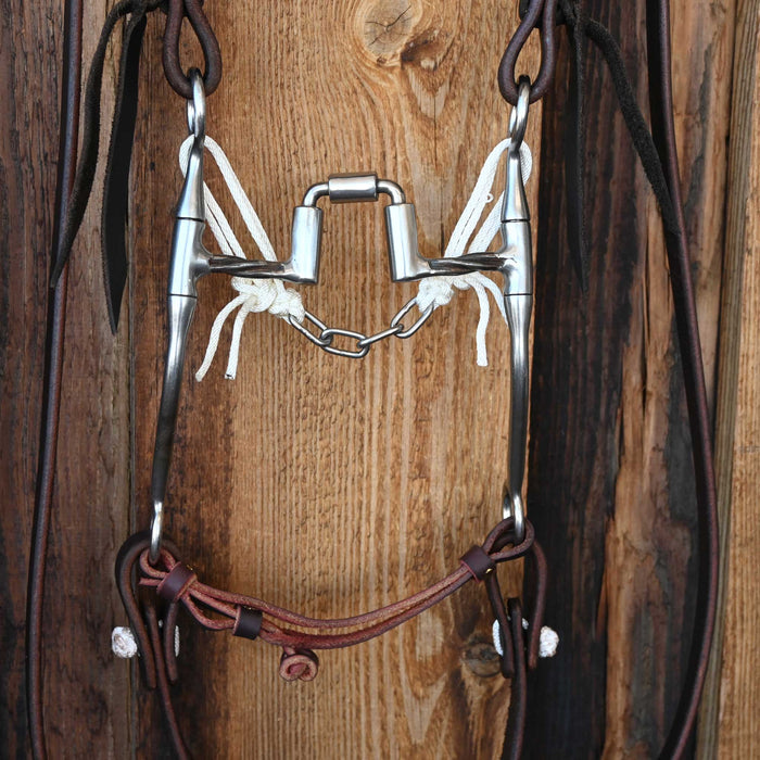 Josh Ownbey Twisted Wire Hinge Port Bridle Rig w/Split Ear Headstall Tack - Rigs Josh Ownbey