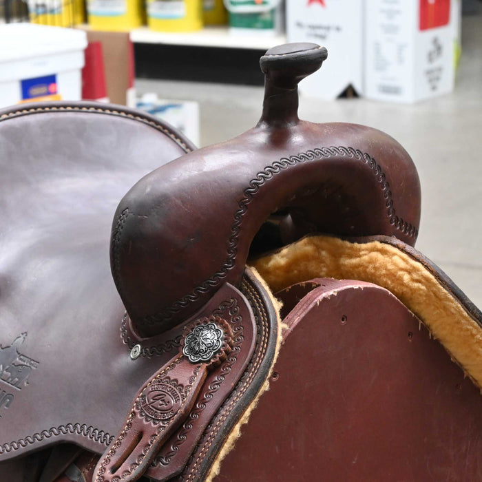 15.5" USED TODD JEYS RANCH CUTTER SADDLE