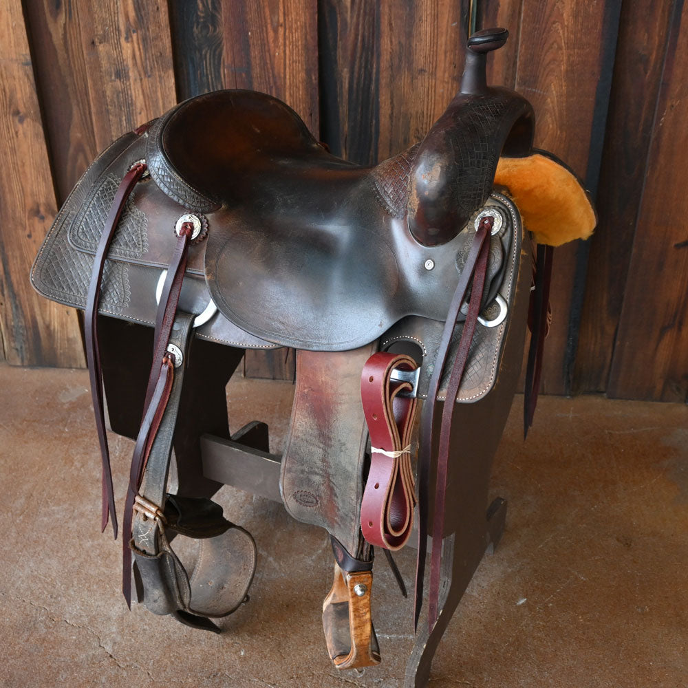 16.5" USED JOEY JEMISON RANCH CUTTER SADDLE Saddles Joey Jemison