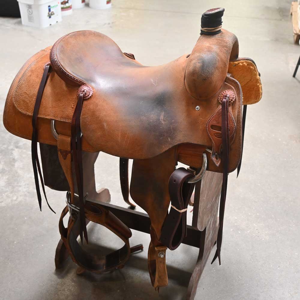 18" USED JEFF SMITH RANCH CUTTER SADDLE Saddles Jeff Smith   