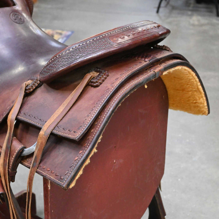 17.5" USED CAPO CUSTOM COW HORSE SADDLE
