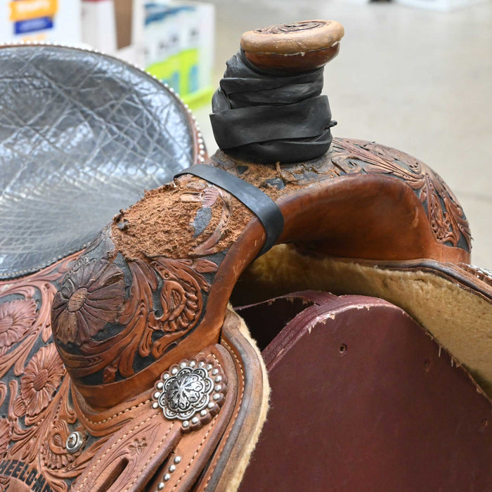15" USED CACTUS TEAM ROPING SADDLE