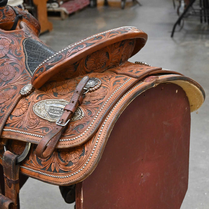 15" USED CACTUS TEAM ROPING SADDLE