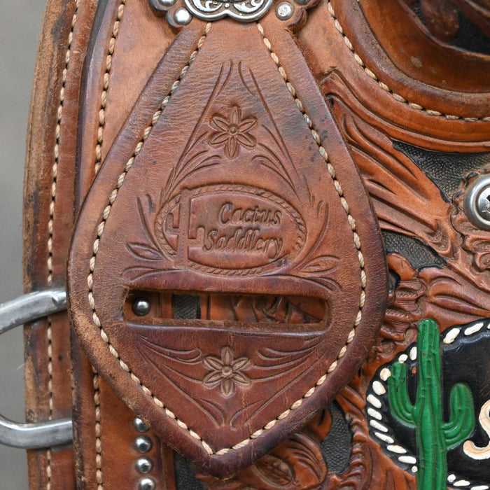 15" USED CACTUS TEAM ROPING SADDLE