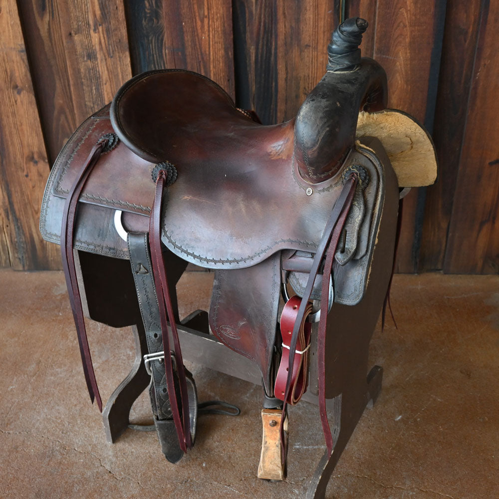 16.5" USED TODD JEYS RANCH CUTTER SADDLE Saddles Todd Jeys