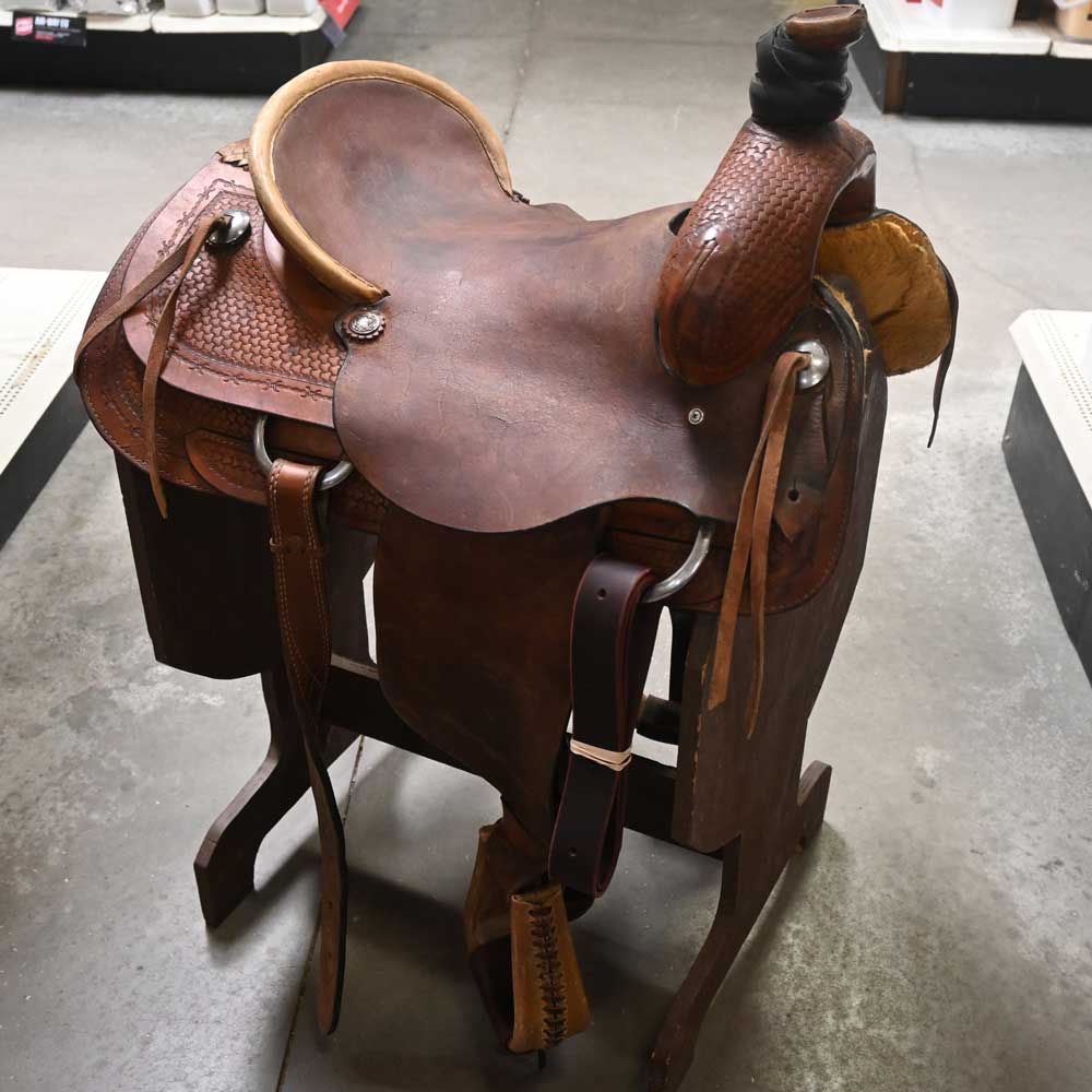 16" USED JAMES MORRIS ROPING SADDLE Saddles James Morris   