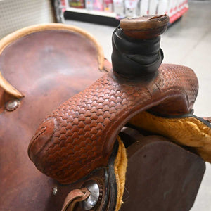 16" USED JAMES MORRIS ROPING SADDLE Saddles James Morris   