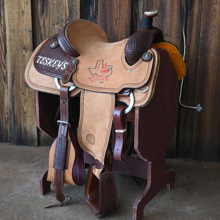 14" USED PATRICK SMITH TEAM ROPING SADDLE