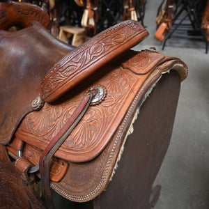 15" USED PATRICK SMITH ROPING SADDLE Saddles Patrick Smith   