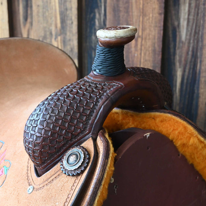 14" USED PATRICK SMITH TEAM ROPING SADDLE