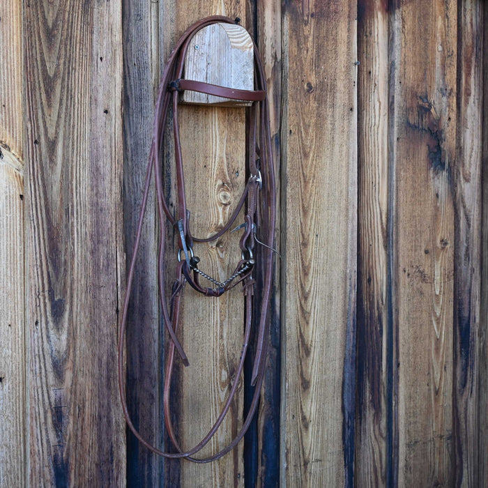 "NH" D-Ring Slow Twist Snaffle Bridle Rig w/Browband Headstall