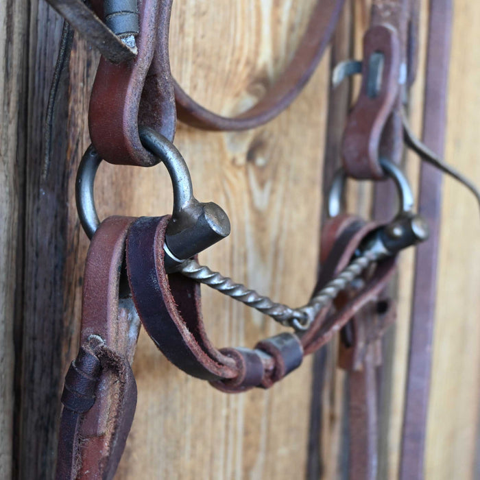 "NH" D-Ring Slow Twist Snaffle Bridle Rig w/Browband Headstall