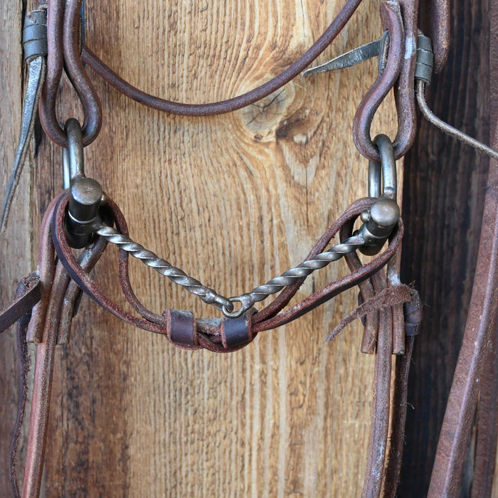 "NH" D-Ring Slow Twist Snaffle Bridle Rig w/Browband Headstall