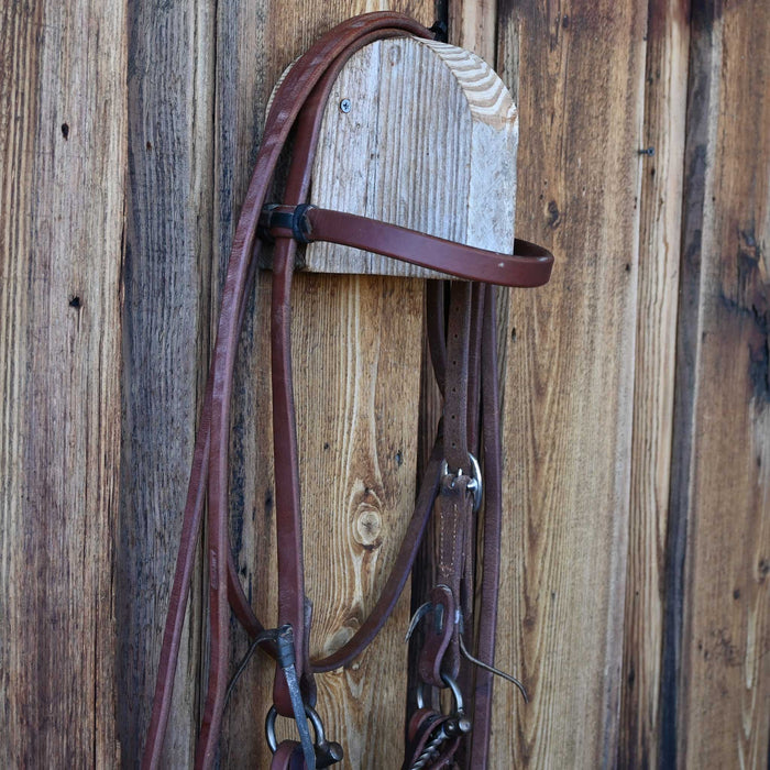 "NH" D-Ring Slow Twist Snaffle Bridle Rig w/Browband Headstall
