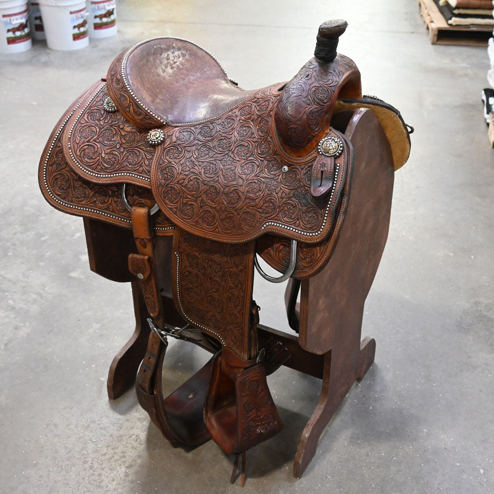 15" USED CACTUS ROPING SADDLE