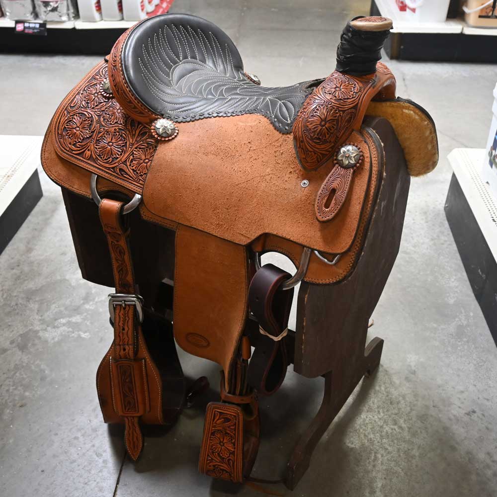 15.5" USED TRENT WARD ROPING SADDLE Saddles Trent Ward   