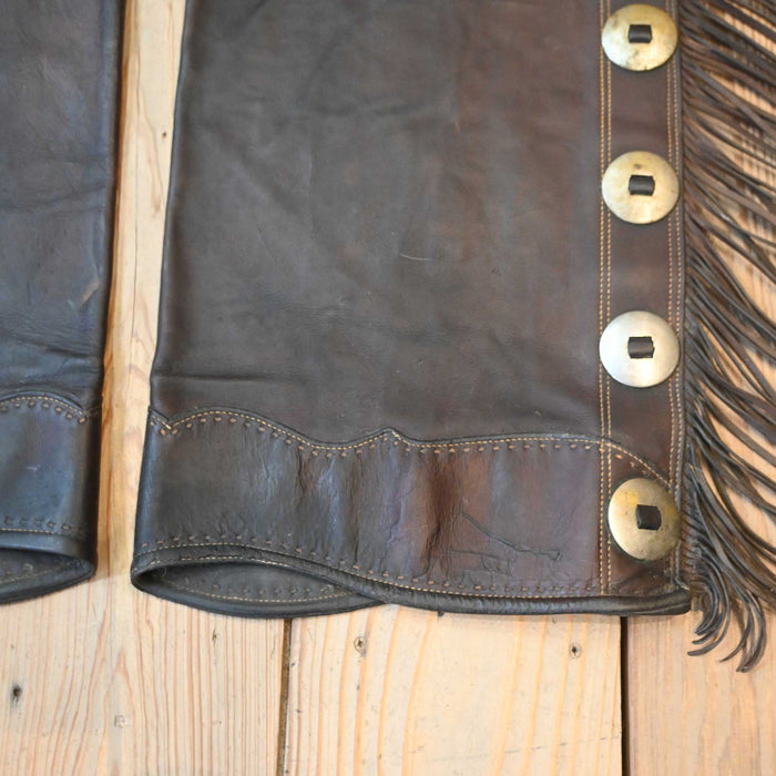 Vintage H.H. Heiser late 1800's Stepthrough Chaps s/ Spaghetti Fringe