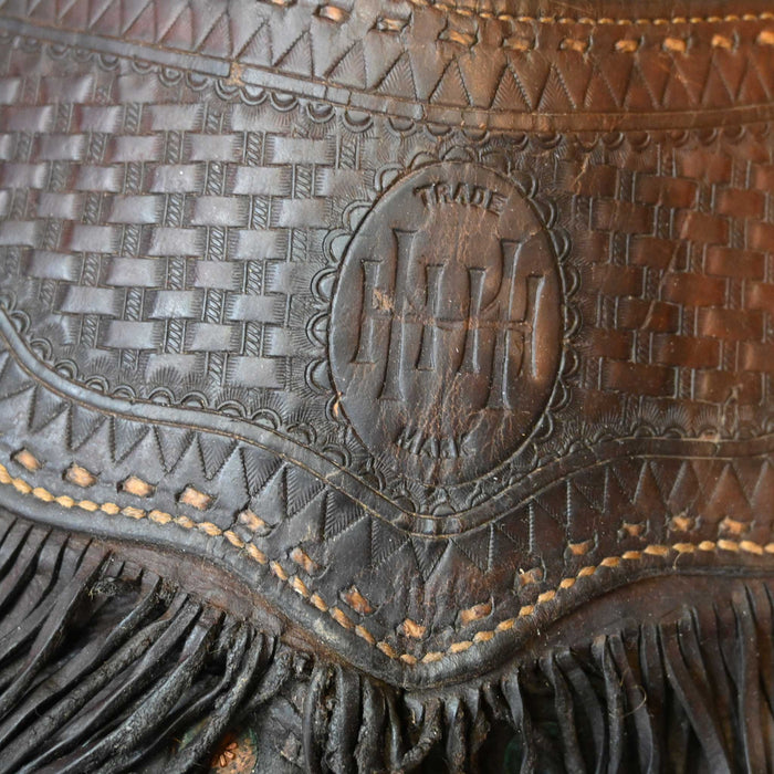 Vintage H.H. Heiser late 1800's Stepthrough Chaps s/ Spaghetti Fringe