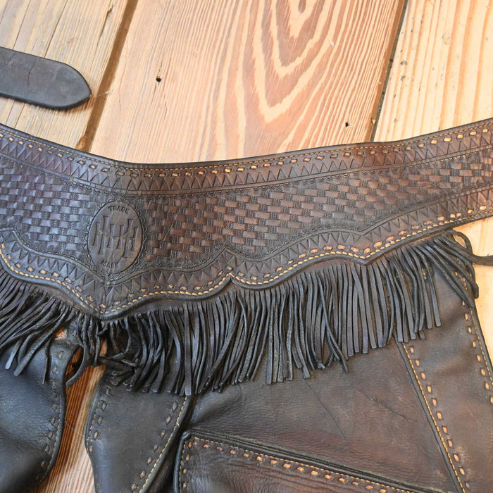 Vintage H.H. Heiser late 1800's Stepthrough Chaps s/ Spaghetti Fringe