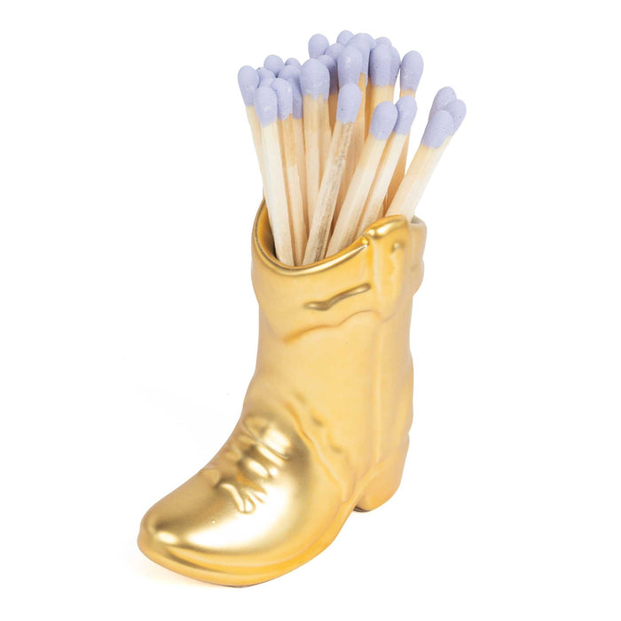 Paddywax Gold Metallic Cowboy Boot & Matches