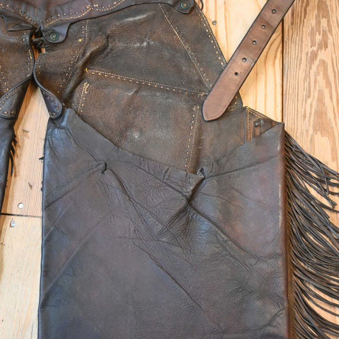 Vintage H.H. Heiser late 1800's Stepthrough Chaps s/ Spaghetti Fringe
