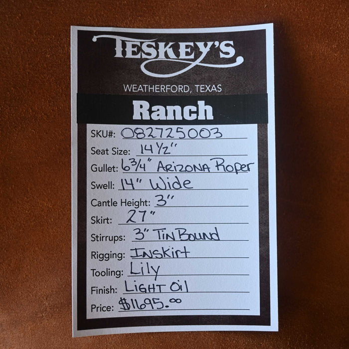 14.5" TESKEY'S RANCH SADDLE