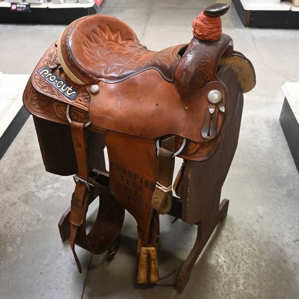 15" USED COURTS TEAM ROPING SADDLE Saddles Court's Saddlery   