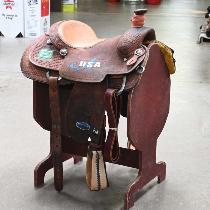 15" USED RUNNING P TEAM ROPING SADDLE