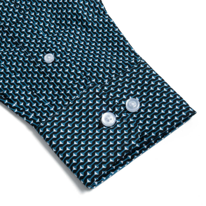 Rock & Roll Denim Men's Geo Print Button Down Shirt