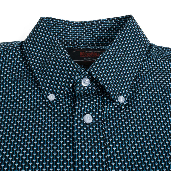Rock & Roll Denim Men's Geo Print Button Down Shirt