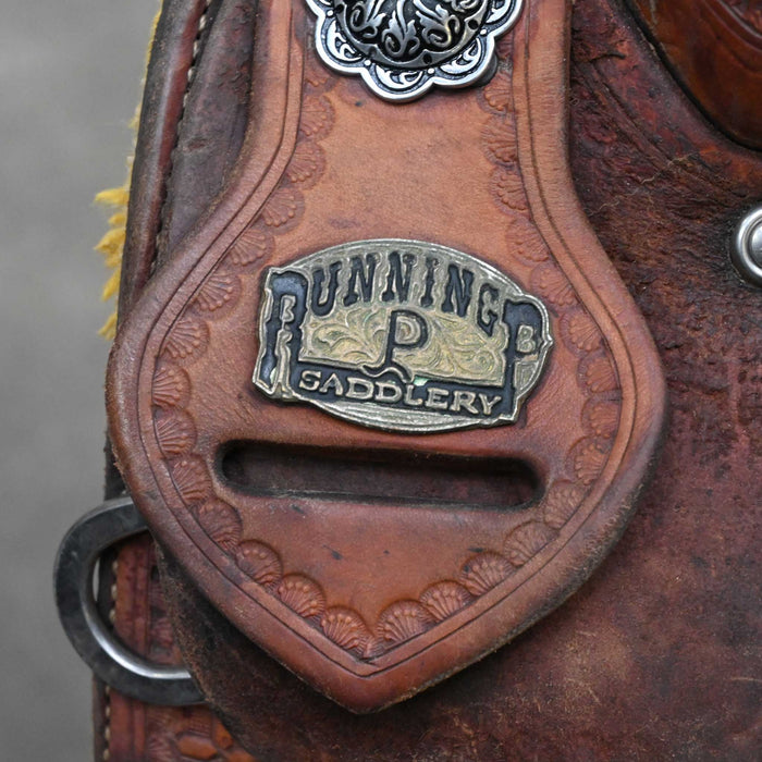 15" USED RUNNING P TEAM ROPING SADDLE