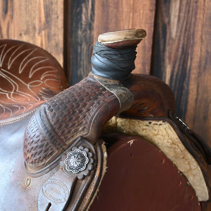 15.5" USED SAN ANGELO TEAM ROPING SADDLE